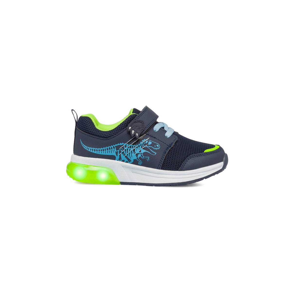 Sneakers da bambino blu con stampa laterale e con luci nella suola Birilli&Monelli, Scarpe Bambini, SKU k252000411, Immagine 0